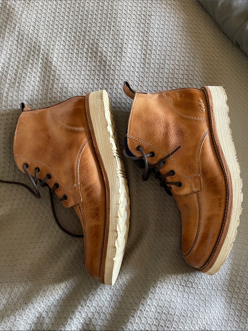 BED|STU Men's Tan Rustic leather Lincoln boots - Picture 4 of 12